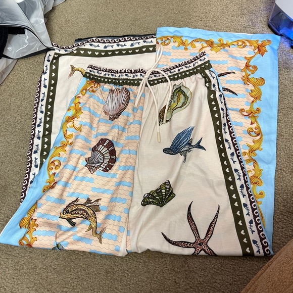 Commense Printed Shirt With Drawstring Pants Set - Picture 8 of 12